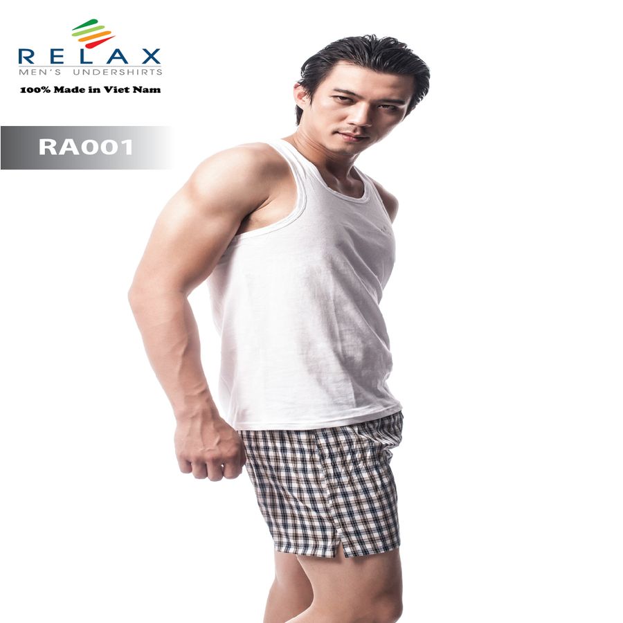 Áo thun lót Nam Relax - RA001 cotton 100% kiểu dáng Ba lỗ, size XXL