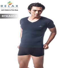 Áo thun Relax tay ngắn, cổ tim, vải co giãn, thoáng mát, RTKA015 size L  