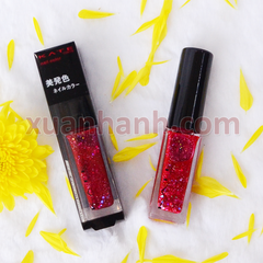 Sơn móng Kanebo Kate Nail Color RD1 đỏ hồng, nhũ ngũ sắc sống động, RD1