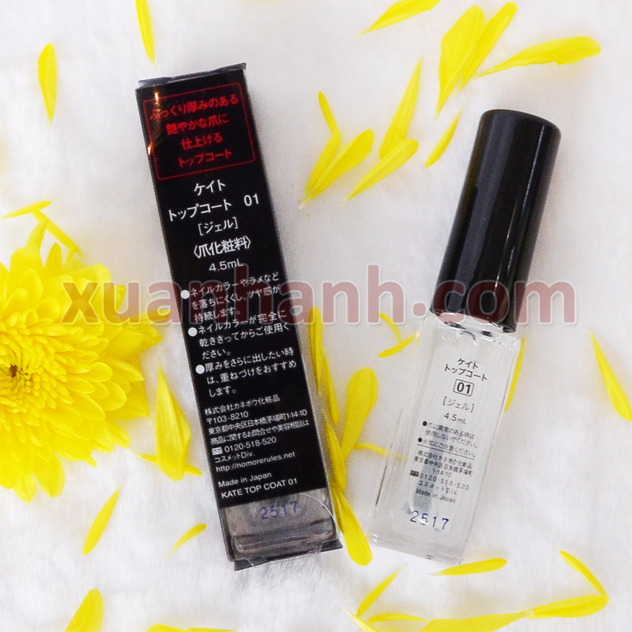 Sơn bóng Kanebo Kate Gel Top Coat, dạng gel trong suốt, mã 01