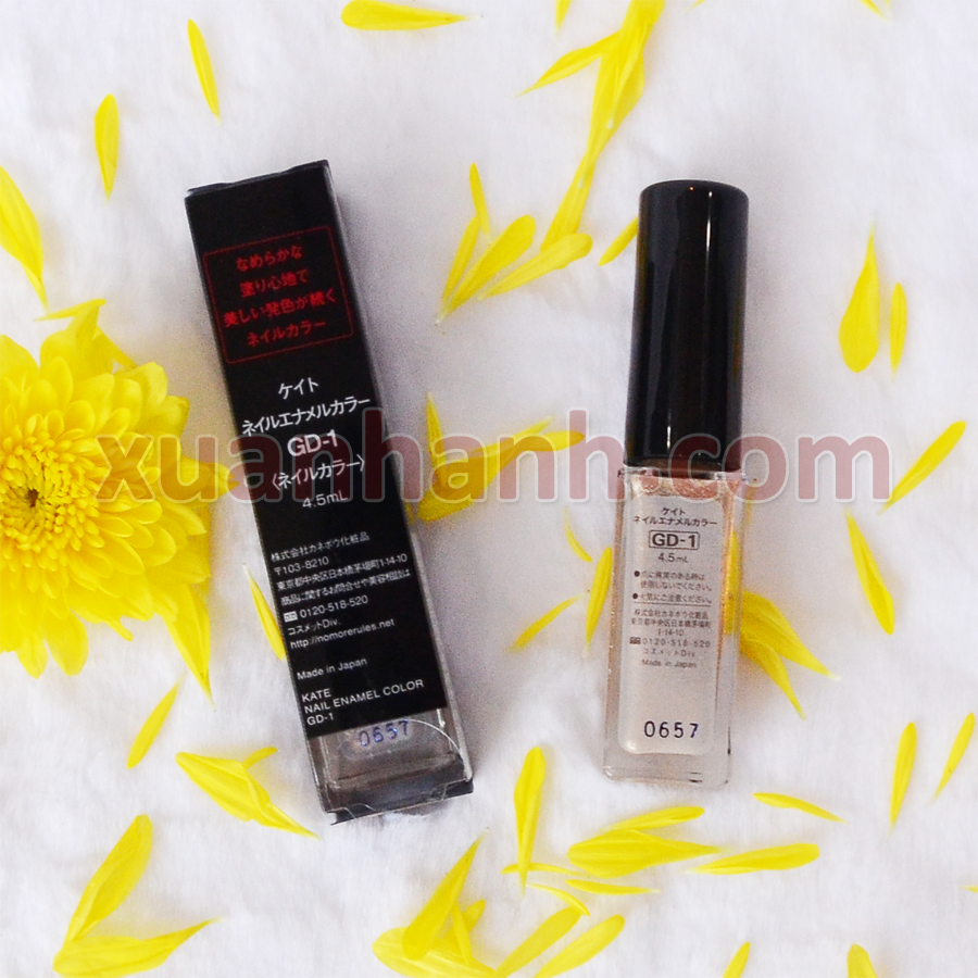 Sơn móng Kanebo Kate Nail Color be nâu kim loại, nhũ mịn bắt sáng, GD1