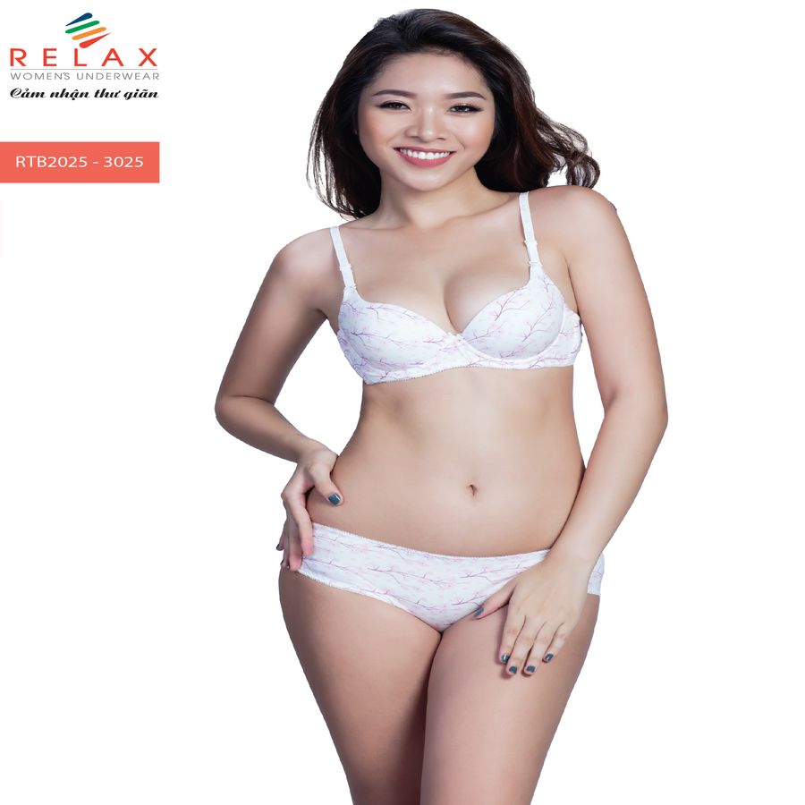 Áo ngực Nữ Relax - RTB2025 hoa đào dễ thương, thấm hút thoải mái size A85