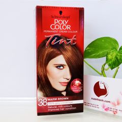 Thuốc nhuộm phủ bóng Schwarzkopf Poly Color #38 Warm Brown nâu ấm tự nhiên, tươi trẻ