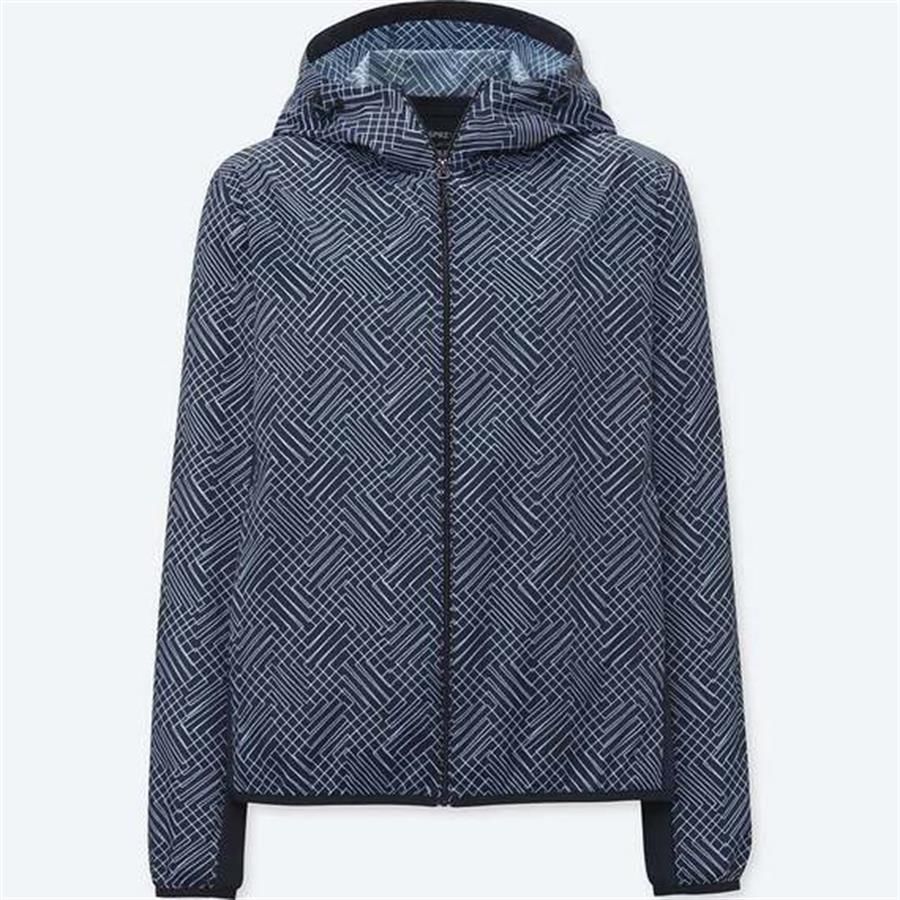 Áo gió Uniqlo chống nắng, cản mưa, gió, bụi...siêu thoáng, nhẹ, M, Caro Navy