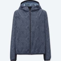 Áo gió nữ Uniqlo chống nắng, cản mưa, gió, bụi...siêu thoáng nhẹ, Caro Navy size S