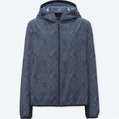 Áo gió Uniqlo chống nắng, cản mưa, gió, bụi...siêu thoáng nhẹ, Caro Navy size XL