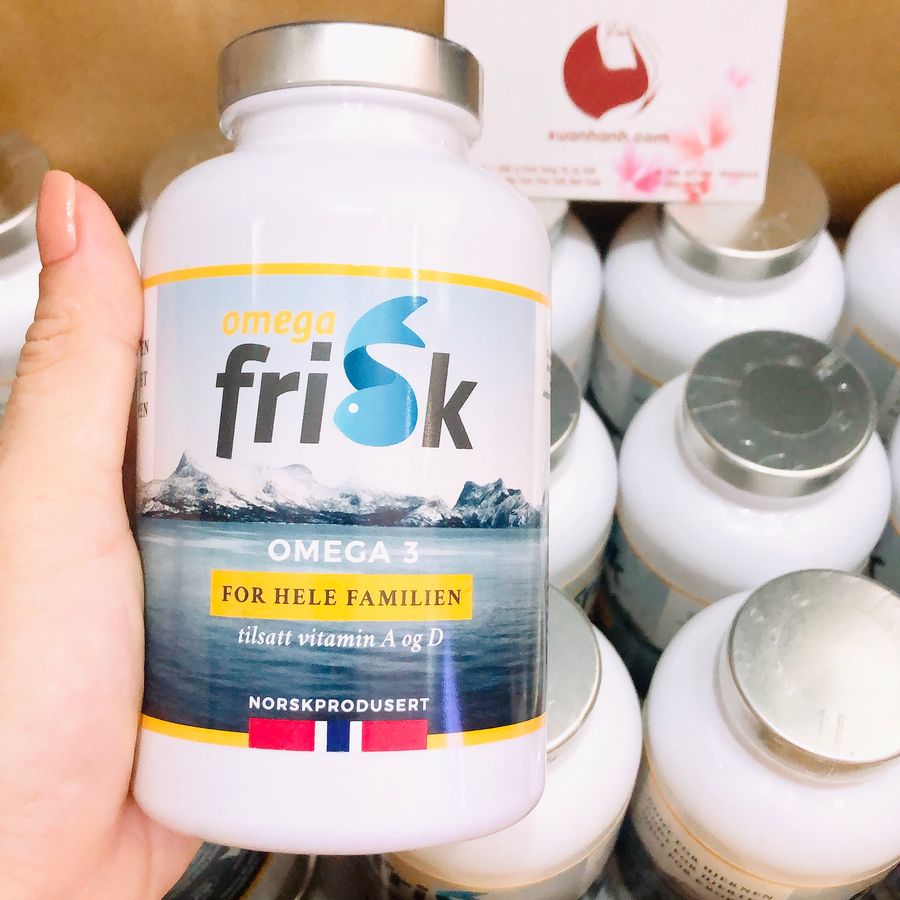 Dầu cá Nauy Omega Frisk cao cấp tích hợp đa vitamin loại dùng cả gia đình, 180 viên.