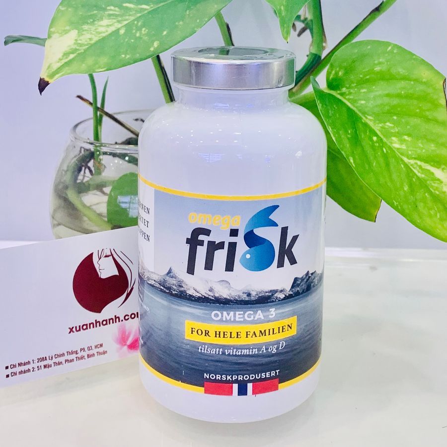 Dầu cá Nauy Omega Frisk cao cấp tích hợp đa vitamin loại dùng cả gia đình, 180 viên.