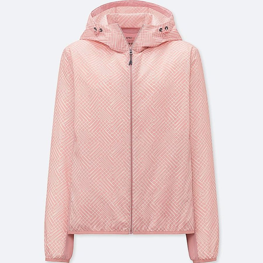 Áo gió Uniqlo chống nắng, cản mưa, gió, bụi...siêu thoáng, nhẹ, M, Caro Pink