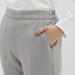 Quần tây Gu xám lưng thun dẹp bản rộng 3cm lưng cao, thoải mái, size S