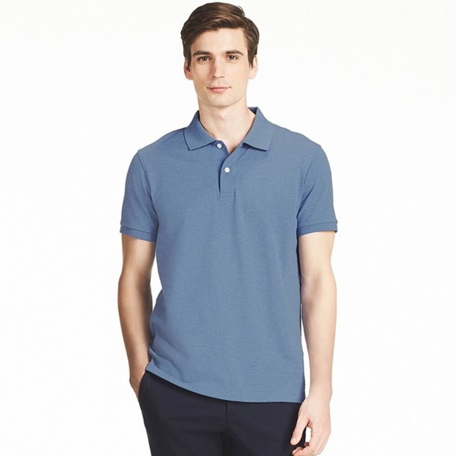 Áo thun nam Uniqlo Polo Dry Nhật Bản lịch sự, nam tính, 64 Blue, size L