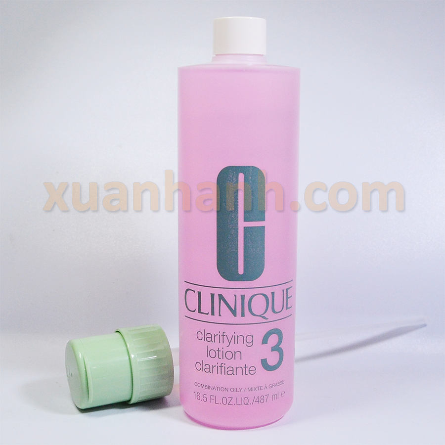 Toner Clinique Clarifying Lotion 3 cho da dầu, hỗn hợp dầu bigsize 487ml, tách set