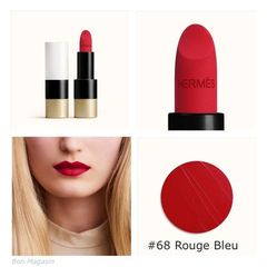 Son Hermes Rouge Matte Lipstick đỏ thuần quyến rũ, sang trọng #68 Rouge Bleu