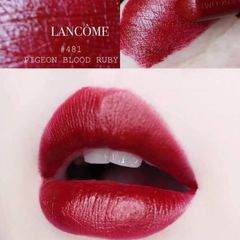 Son Lancome L'absolue Rouge Ruby Cream #481 Pigeon Blood Ruby đỏ rượu quyến rũ