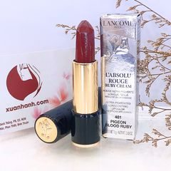 Son Lancome L'absolue Rouge Ruby Cream #481 Pigeon Blood Ruby đỏ rượu quyến rũ