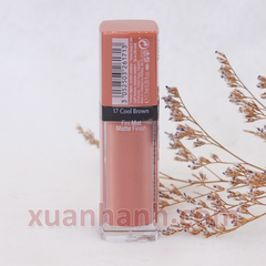 Son Bourjois Rouge Edition Velvet chất kem, bám môi, lì #17 Cool Brown nude đất
