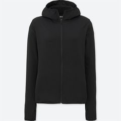 Áo chống nắng Uniqlo Airism thun lạnh thoáng mát, co giãn tốt, #09 Black size L 