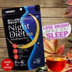 Trà giảm cân thanh lọc cơ thể Orihiro Night Diet Tea từ thảo dược, gói 20 túi.