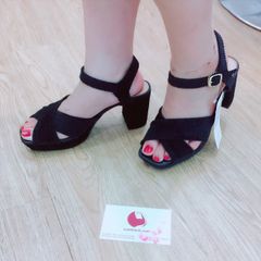 Giày Gu (Uniqlo) Nhật quai nhung êm chân, bền bỉ, tôn dáng, đen, size S