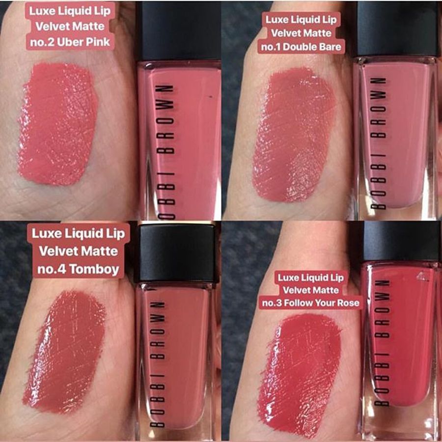 Son kem lì Bobbi Brown Luxe Liquid Lip Velvet Matte siêu lâu trôi hồng môi #Follow Your Rose