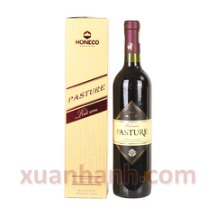 Rượu vang đỏ Pasture Honeco từ nho tươi uống rất ngon ngọt, đẹp da, 750ml