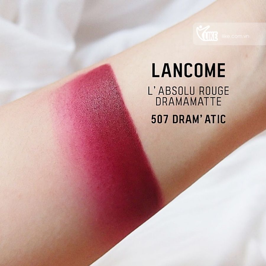 Son Lancome L'absolu Rouge Drama Matte #507 Dram'atic đỏ mận siêu sang, mini