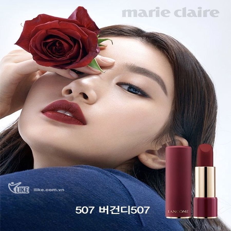 Son Lancome L'absolu Rouge Drama Matte #507 Dram'atic đỏ mận siêu sang, mini