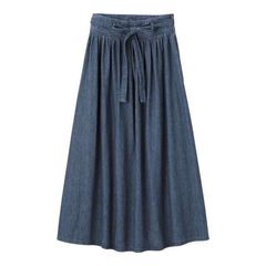 Chân váy Jean midi Gu dáng xoè dễ phối, rất thời trang, 65 Blue