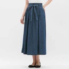 Chân váy Jean midi Gu dáng xoè dễ phối, rất thời trang, 65 Blue