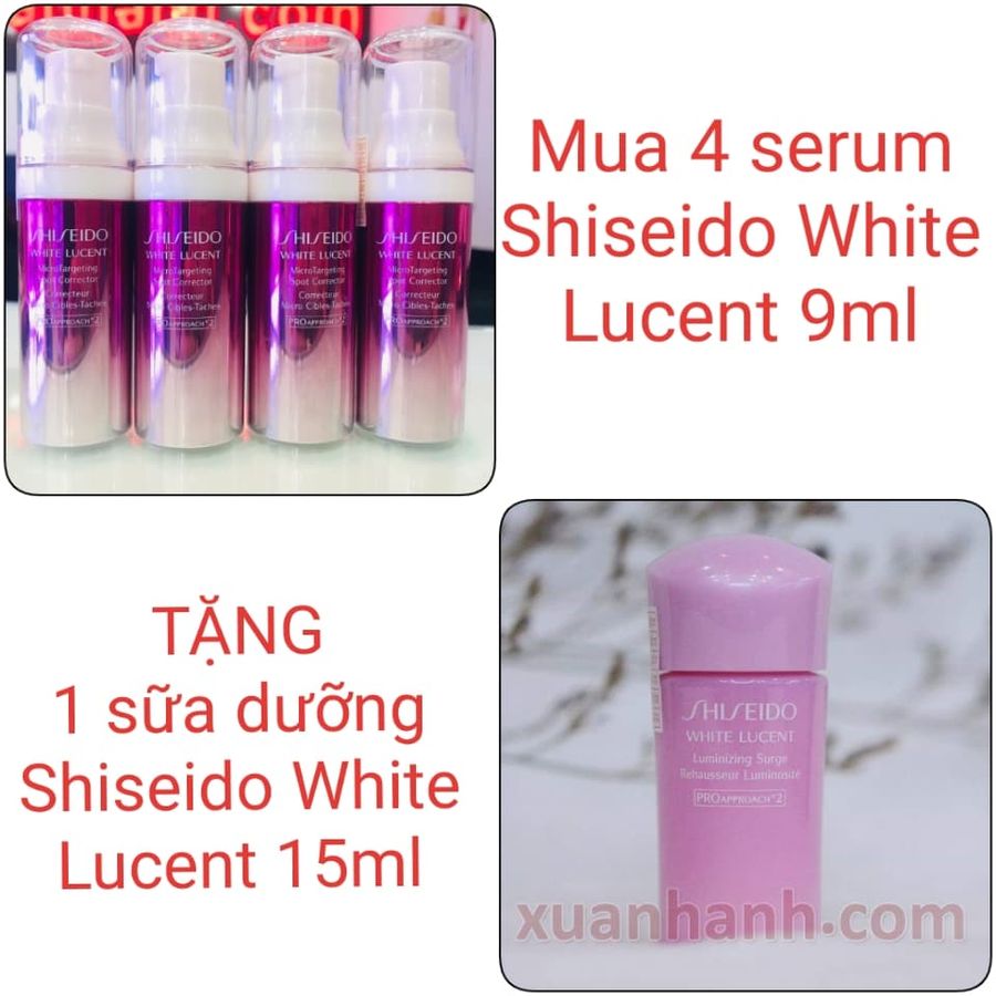 Combo Serum Shiseido White Lucent trắng sáng da, trị sạm nám 9mlx4