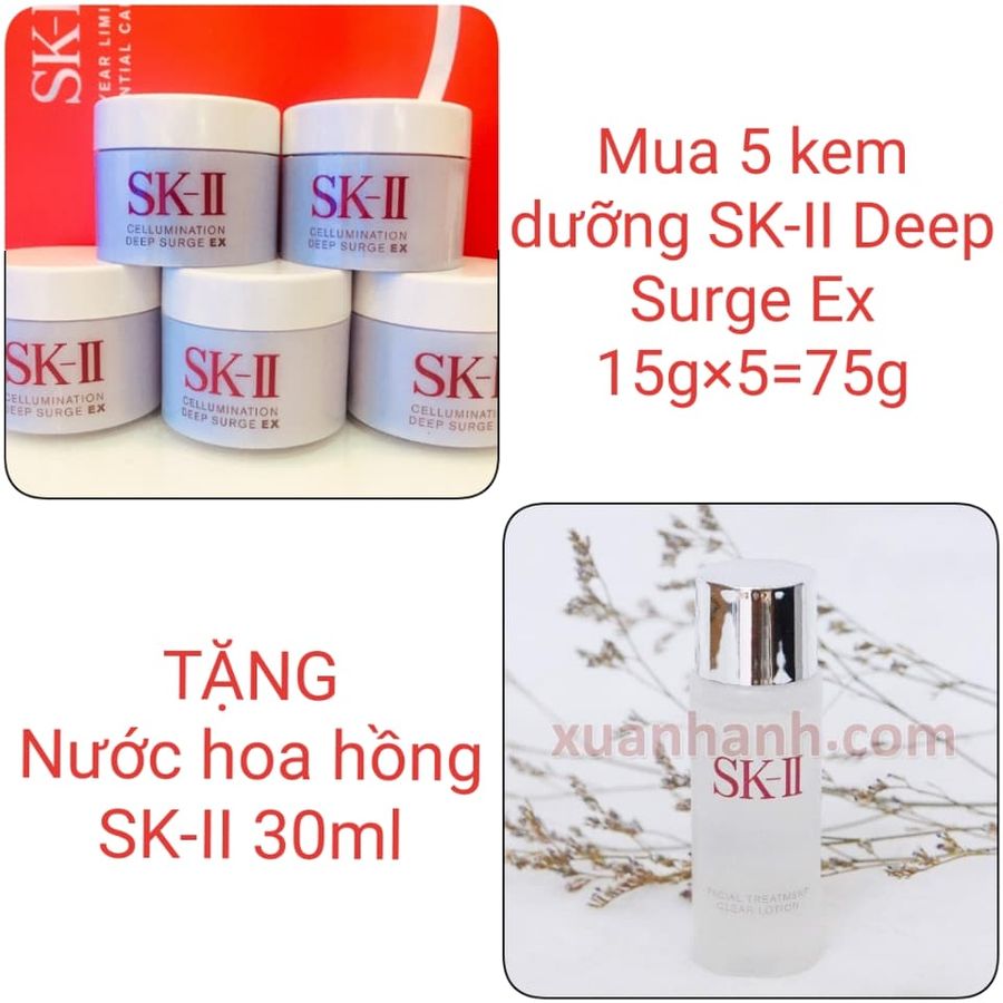 Combo kem SK-II Cellumination Deep Surge EX dưỡng trắng da 15gx5=75g
