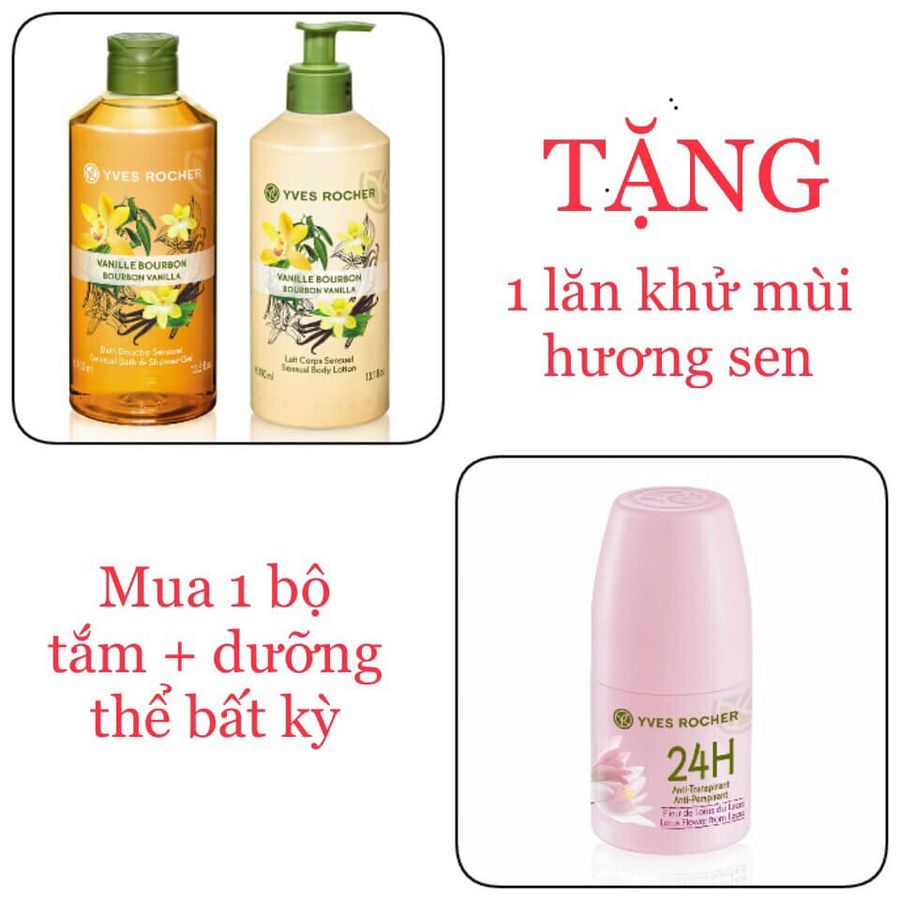 Trọn bộ sữa tắm + dưỡng thể Yves Rocher "bất kì" với hương thơm quyến rũ, cuốn hút