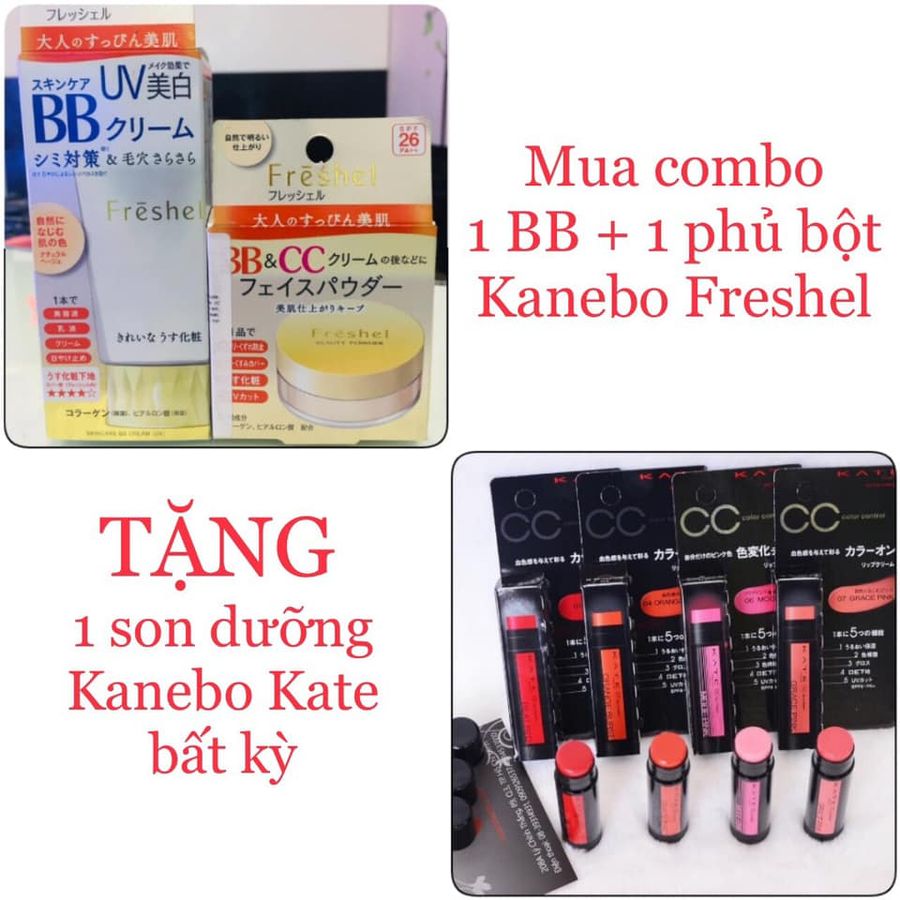 Combo Kanebo Freshel makeup tối giản, bảo vệ da trong những ngày nắng nóng.