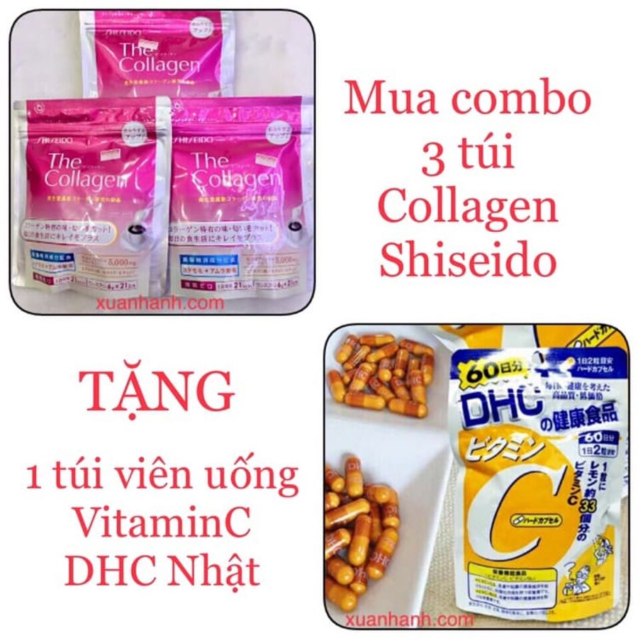 Combo 3 gói bột Shiseido The Collagen làm đẹp, săn chắc da 126gx3