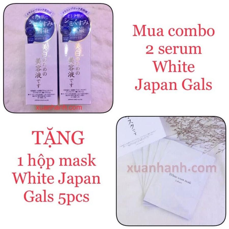 Combo 2 tinh chất Japan Gals White trắng da, điều trị sạm nám với vitaminC, 30mlx2