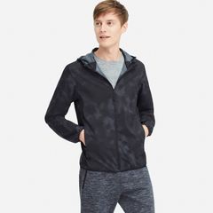 Áo gió nam Uniqlo chống nắng, cản mưa, gió, bụi siêu thoáng, 09 Black size L