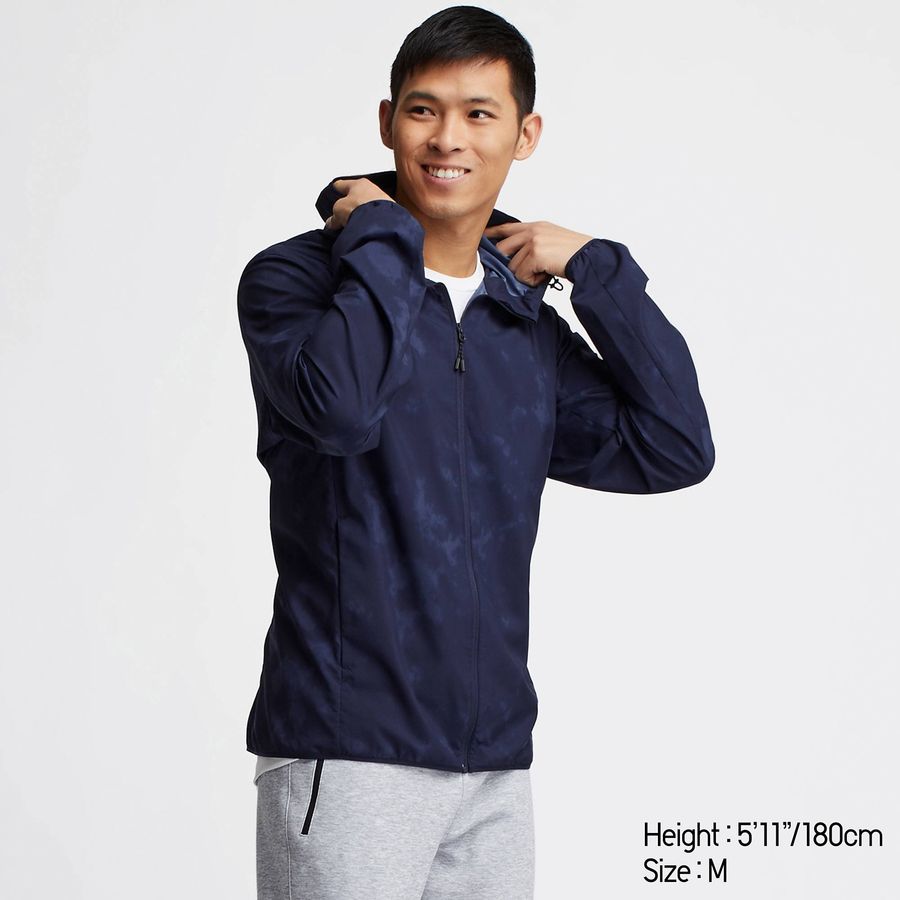 Áo gió nam Uniqlo chống nắng, cản mưa, gió, bụi siêu thoáng, #68 Blue - size L