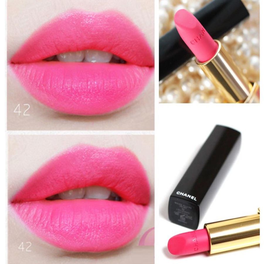 Son Chanel Rouge Allure Velvet son lì, lâu trôi, lên màu tốt #42 hồng baby ngọt ngào ( unbox)