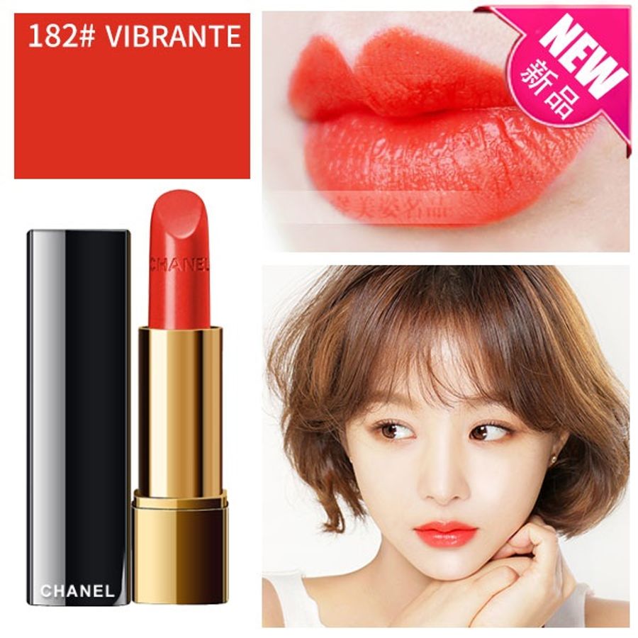 Son Chanel Rouge Allure mềm môi, lên màu tốt, bám màu #182 cam ánh đỏ (unbox)