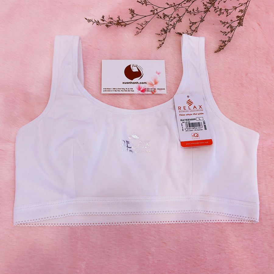 Áo lót bé gái Relax có đệm che chắn, thoải mái, bản dây 2cm RATEEN005, size L