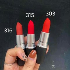 Son MAC Powder Kiss Lipstick #315 Lasting Passion đỏ non hay còn gọi là đỏ hồng (THANH LÝ)