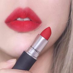 Son MAC Powder Kiss Lipstick #315 Lasting Passion đỏ non hay còn gọi là đỏ hồng (THANH LÝ)