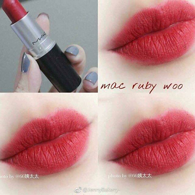 Son MAC Retro Matte Lipstick lì mịn, giữ màu tốt, #707 Ruby Woo đỏ Ruby cuốn hút. (THANH LÝ)