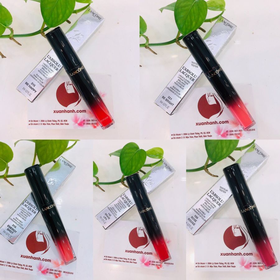 Son kem Lancome L'absolu Lacquer mềm mướt môi, bền màu, sắc son tươi tắn, trẻ trung (Tester)