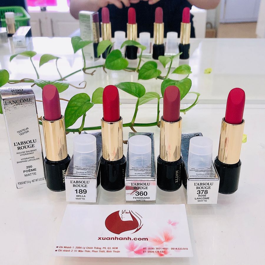 Son Lancome L'absolu Rouge Matte chất lì bám lâu, tông màu tuyển chọn cực đẹp.(Tester)