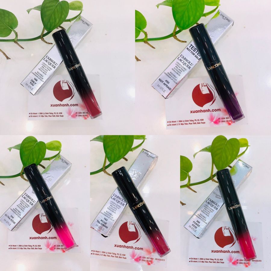 Son kem Lancome L'absolu Lacquer mềm mướt môi, bền màu, tông màu đẹp, độc, rất chất. (Tester)