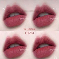 Son Shu Uemura Rouge Unlimited Matte lì mịn, #954 hồng đất nữ tính