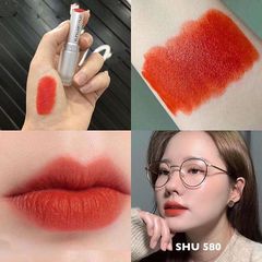 Son Shu Uemura Rouge Unlimited Matte lì mịn, #580 đỏ cam cháy siêu đẹp