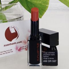 Son Shu Uemura Rouge Amplified Matte son lì, mềm mịn #597 cam đỏ đất cá tính