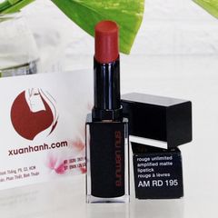 Son Shu Uemura Rouge Amplified Matte son lì, mềm mịn #195 đỏ thuần quyến rũ